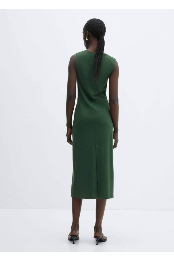 Хлопчатобумажное платье с пуговицами - 4