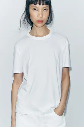 ХЛОПКОВАЯ БАЗОВАЯ ФУТБОЛКА - Белый - 2