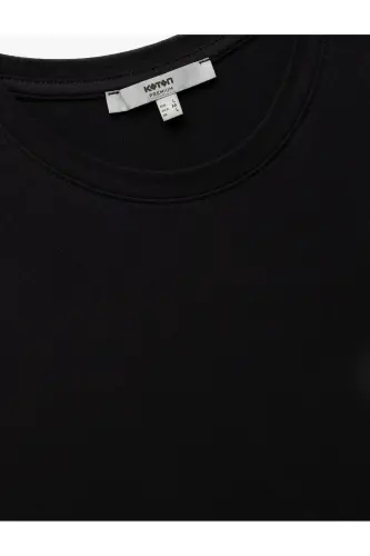 Хлопковая футболка с короткими рукавами Slim Fit с круглым вырезом для мужчин - 3