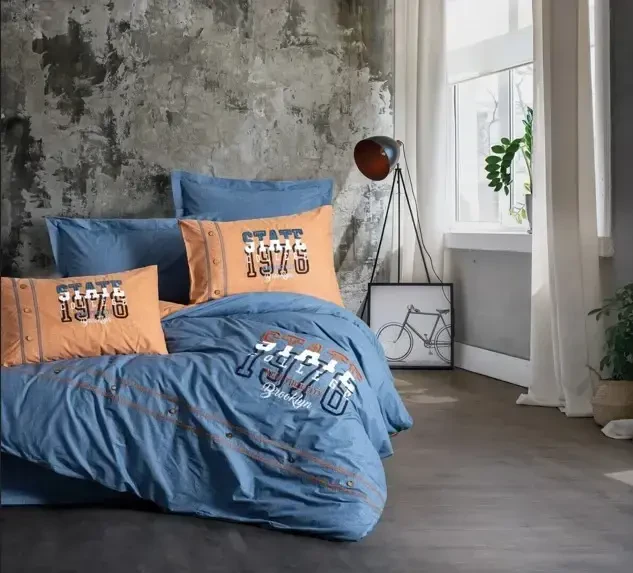 Хлопковая коробка Mood Вышитый Ranforce Двуспальный комплект постельного белья State Cinnamon - NEVRESIMDUNYASI