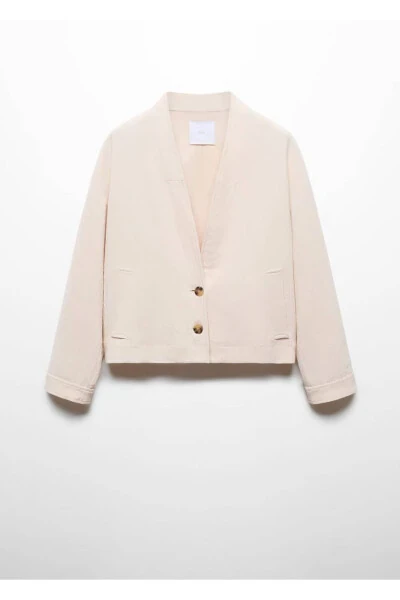 Хлопковая куртка с V-образным вырезом - 3