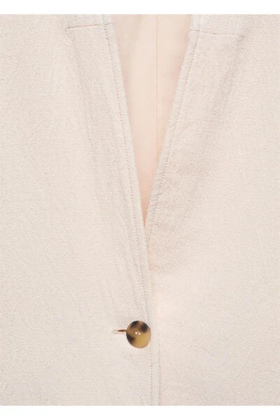 Хлопковая куртка с V-образным вырезом - 6