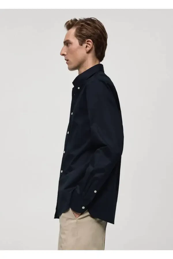 Хлопковая рубашка прямого кроя - 5