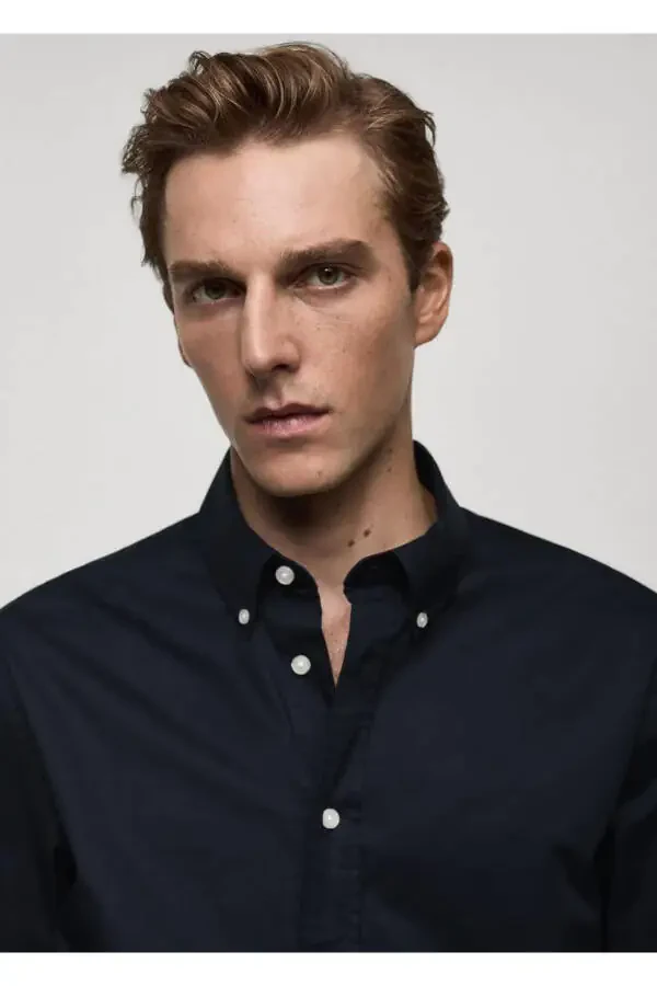 Хлопковая рубашка прямого кроя - 8