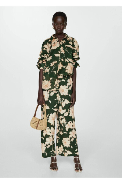 Хлопковая рубашка с цветочным рисунком - 2