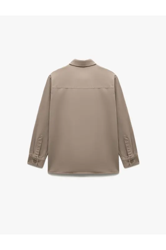 Хлопковая рубашка с длинными рукавами, классическим воротником на пуговицах, стандартного кроя. - 4