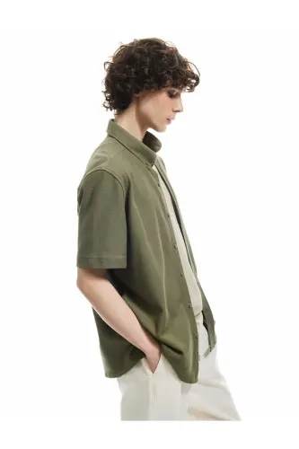 Хлопковая тенниска-поло Regular Fit из ткани пике с пуговицами и коротким рукавом 