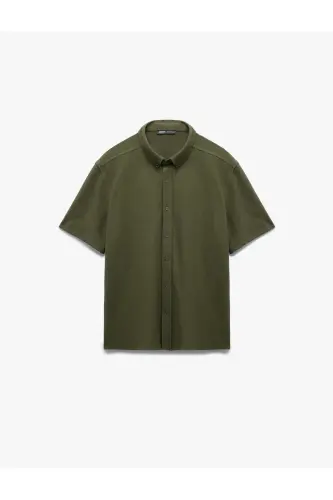 Хлопковая тенниска-поло Regular Fit из ткани пике с пуговицами и коротким рукавом - 3