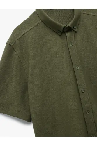 Хлопковая тенниска-поло Regular Fit из ткани пике с пуговицами и коротким рукавом - 5