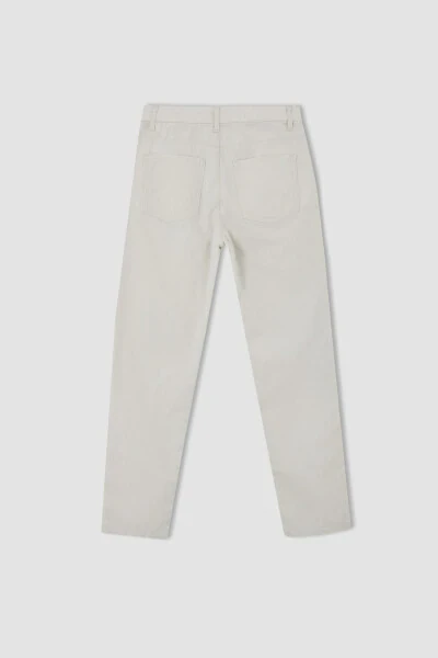 Хлопковые брюки чино для мальчиков с льняным эффектом - 5