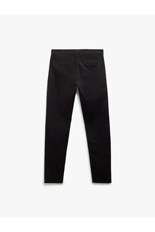 Хлопковые брюки чинос Slim Fit с пуговицами и карманами - 2