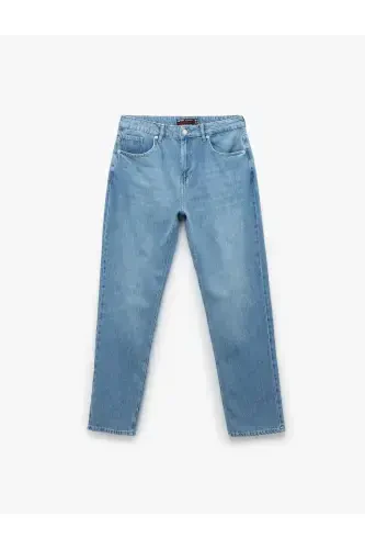 Хлопковые Нормальная Посадка Карманы Детали Винтаж Прямые Фи - 4