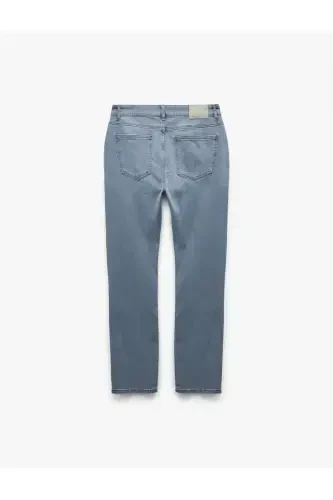 Хлопковые Нормальная Талия Slim Fit Джинсы - Brad J - 5