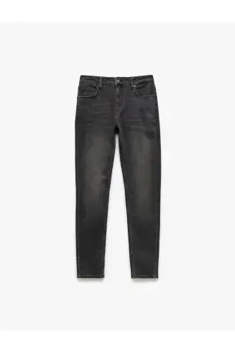 Хлопковые нормальной посадки узкие джинсы - Mich - 4