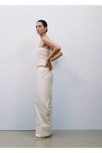 Хлопковые широкие брюки - 7