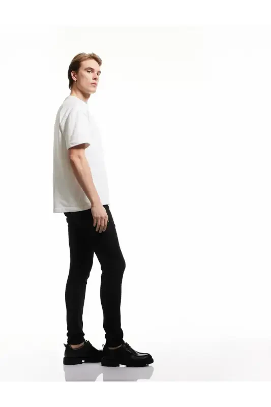 Хлопковые Skinny Fit - Michael Jean Черные Мужские Джинсы - 2