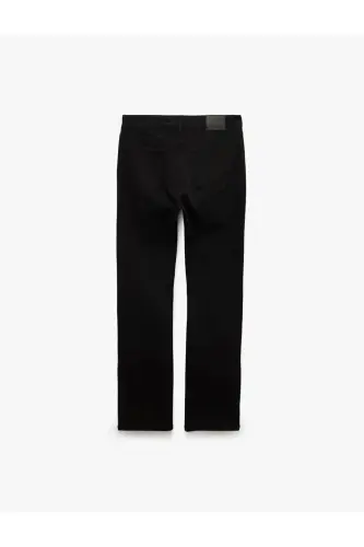 Хлопковые Skinny Fit - Michael Jean Черные Мужские Джинсы - 5