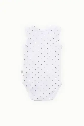 Хлопковый Боди-майка для малышей с кнопками, серый в горошек - Серый в горошек - BOUMINI (1)