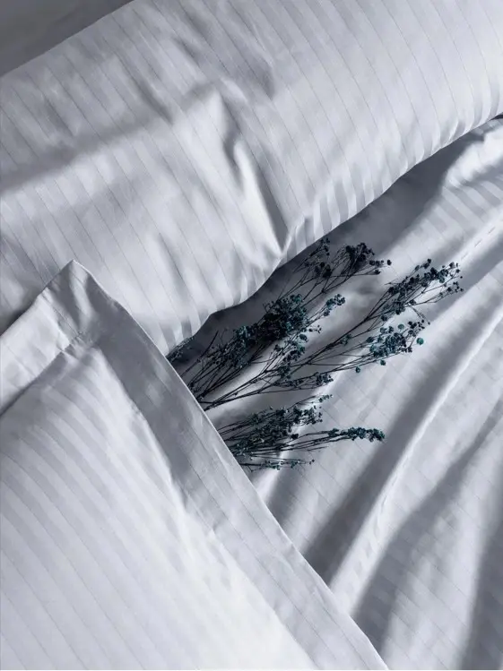 Хлопковый комплект постельного белья из сатина Cotton Box Stripe Elegant Grey на двуспальную кровать - 2