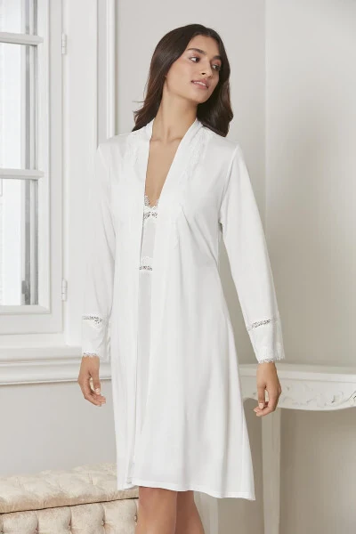 Хлопковый ночной халат пижамный комплект шорты комплект 6-штучный свадебный приданое набор - 5965 - 3