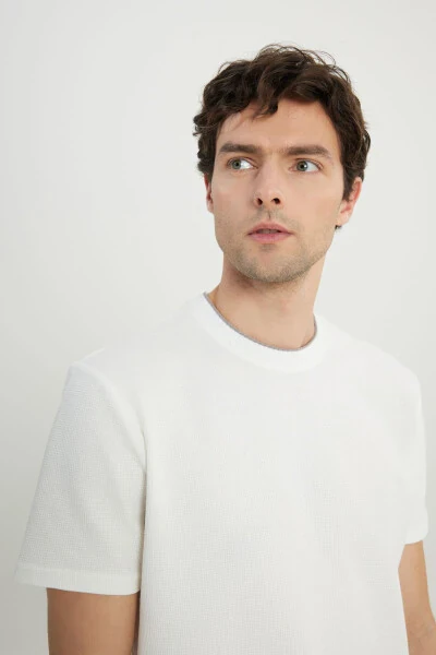 Хлопковый поло с жаккардовым узором, slim fit, узкий крой, эластичный. - 4