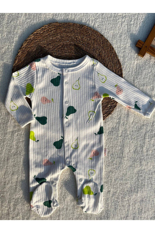 Хлопковый трикотажный комбинезон для младенцев, 100% органический хлопок, с пинетками. - 1