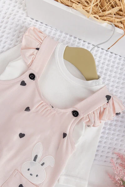 Хлопковый трикотажный костюм для младенцев с оборками и сердечками. - BABYMOD (1)