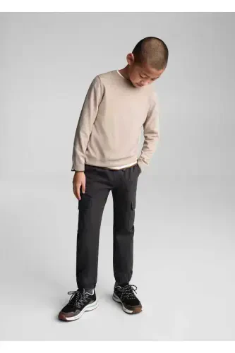 Хлопковый Трикотажный Свитер - Песочный Беж - MANGO KIDS (1)