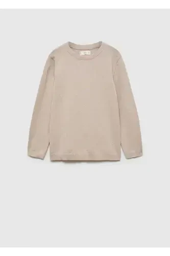 Хлопковый Трикотажный Свитер - Песочный Беж - 3