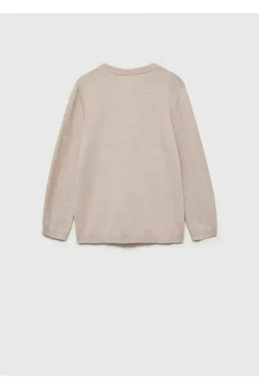 Хлопковый Трикотажный Свитер - Песочный Беж - 4