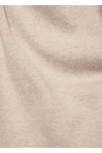 Хлопковый Трикотажный Свитер - Песочный Беж - 7