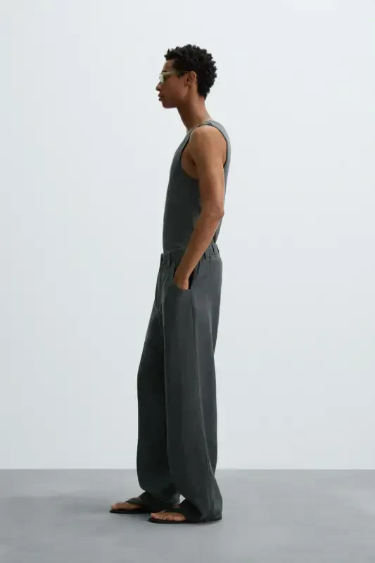 ХЛОПОК - КАНАБИС ФИТИЛЬ АТЛЕТИЧЕСКАЯ МАЙКА - Антрацитовый серый - 4