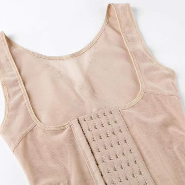 Xmarks Waist Trainer Vest for Women, Zipper Corset Body Shaper for Tummy Control Neoprene Cincher Tank Top with Straps, Skin, M - 7