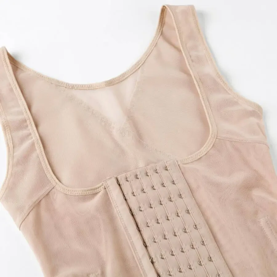 Xmarks Waist Trainer Vest for Women, Zipper Corset Body Shaper for Tummy Control Neoprene Cincher Tank Top with Straps, Skin, M - 7