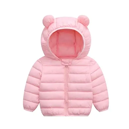 XMWEALTHY Baby Boys Girls Winter Coats Toddler Bear Hoods Down Jacket Infant Kids Light Puffer Padded Outwear 6M-3T 