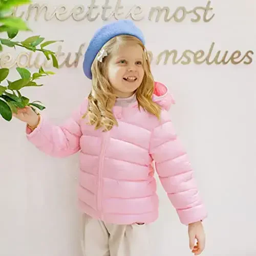 XMWEALTHY Baby Boys Girls Winter Coats Toddler Bear Hoods Down Jacket Infant Kids Light Puffer Padded Outwear 6M-3T - 3