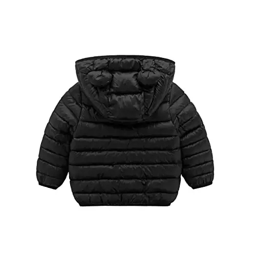 XMWEALTHY Baby Boys Girls Winter Coats Toddler Bear Hoods Down Jacket Infant Kids Light Puffer Padded Outwear 6M-3T - 2