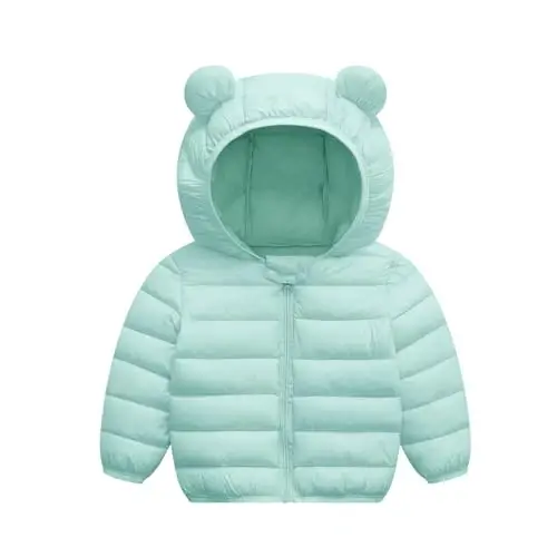 XMWEALTHY Baby Boys Girls Winter Coats Toddler Bear Hoods Down Jacket Infant Kids Light Puffer Padded Outwear 6M-3T - 1