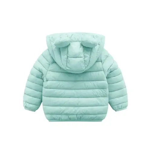 XMWEALTHY Baby Boys Girls Winter Coats Toddler Bear Hoods Down Jacket Infant Kids Light Puffer Padded Outwear 6M-3T - 4