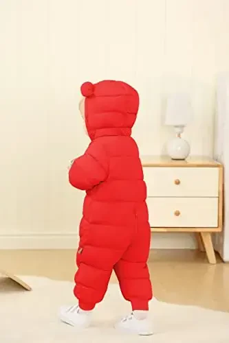 XMWEALTHY Baby Clothes Cute Infant Toddler Snowsuit Warm Newborn Boy Girl Winter Coats Hooded Zip Jumpsuit - XMWEALTHY (1)