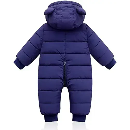 XMWEALTHY Baby Clothes Cute Infant Toddler Snowsuit Warm Newborn Boy Girl Winter Coats Hooded Zip Jumpsuit - XMWEALTHY (1)