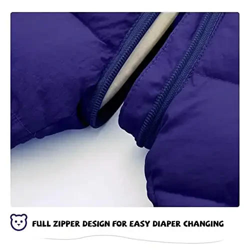 XMWEALTHY Baby Clothes Cute Infant Toddler Snowsuit Warm Newborn Boy Girl Winter Coats Hooded Zip Jumpsuit - 5