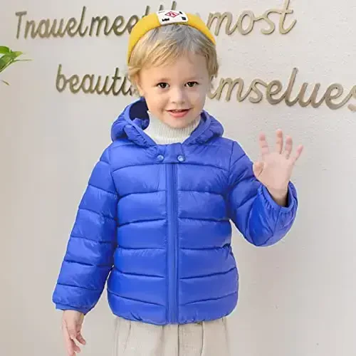 XMWEALTHY Baby Boys Girls Winter Coats Toddler Bear Hoods Down Jacket Infant Kids Light Puffer Padded Outwear 6M-3T - 3