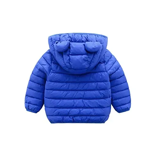 XMWEALTHY Baby Boys Girls Winter Coats Toddler Bear Hoods Down Jacket Infant Kids Light Puffer Padded Outwear 6M-3T - 2