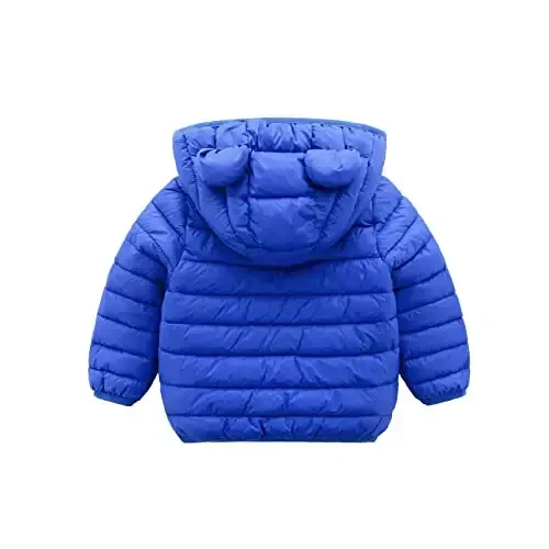 XMWEALTHY Baby Boys Girls Winter Coats Toddler Bear Hoods Down Jacket Infant Kids Light Puffer Padded Outwear 6M-3T - 2