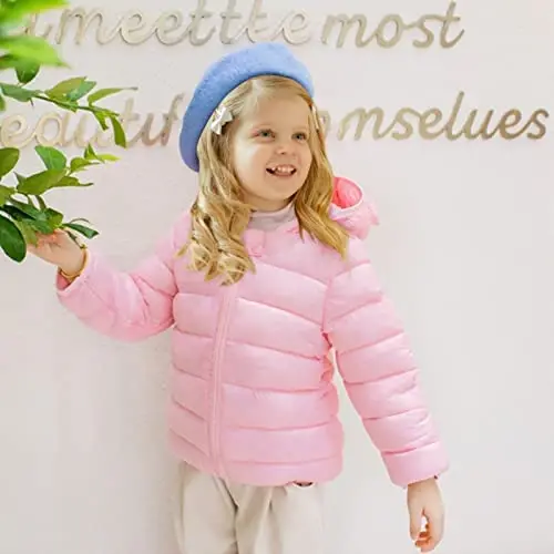 XMWEALTHY Baby Boys Girls Winter Coats Toddler Bear Hoods Down Jacket Infant Kids Light Puffer Padded Outwear 6M-3T - 3