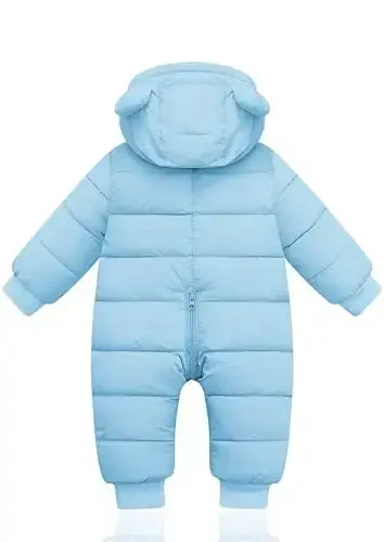 XMWEALTHY Baby Clothes Cute Infant Toddler Snowsuit Warm Newborn Boy Girl Winter Coats Hooded Zip Jumpsuit - 2