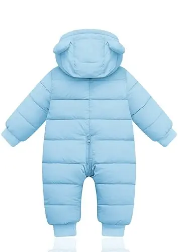XMWEALTHY Baby Clothes Cute Infant Toddler Snowsuit Warm Newborn Boy Girl Winter Coats Hooded Zip Jumpsuit - 2