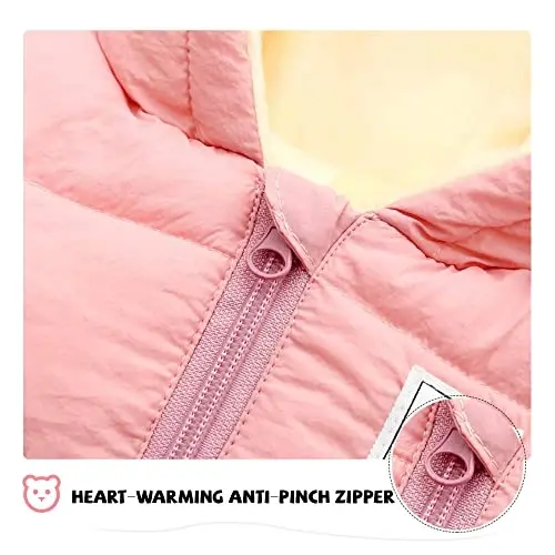 XMWEALTHY Baby Clothes Cute Infant Toddler Snowsuit Warm Newborn Boy Girl Winter Coats Hooded Zip Jumpsuit - 4