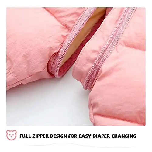 XMWEALTHY Baby Clothes Cute Infant Toddler Snowsuit Warm Newborn Boy Girl Winter Coats Hooded Zip Jumpsuit - 5